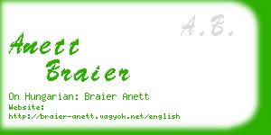 anett braier business card